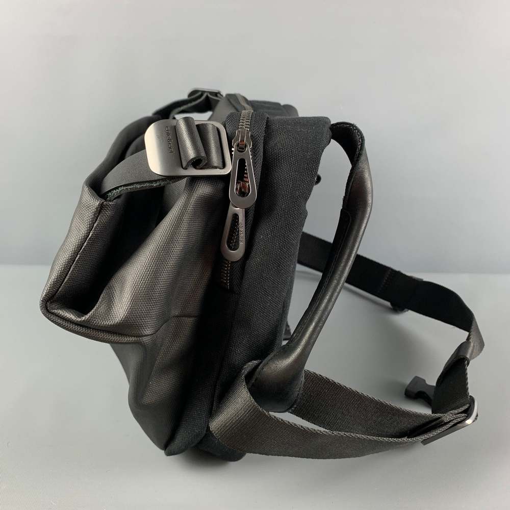 COTE & CIEL Black Mixed Materials Coated Canvas Cross Body Bag - Picture 4 of 7